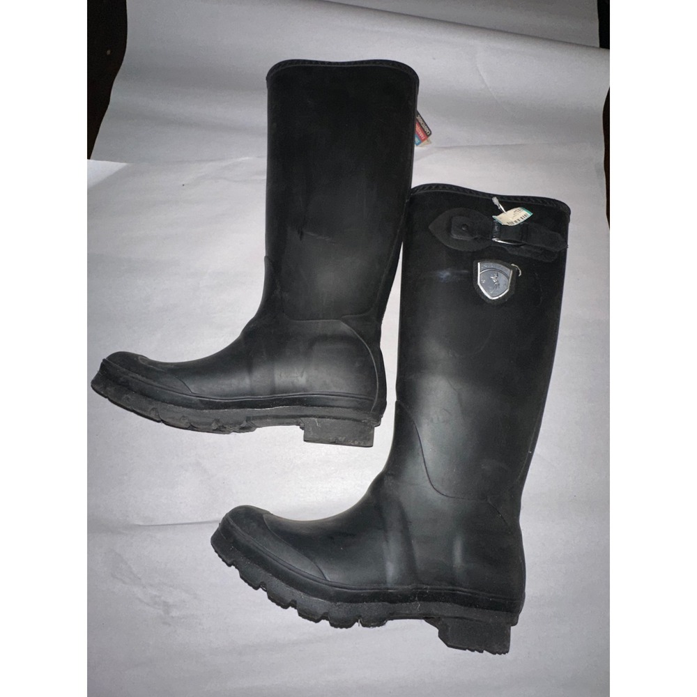 Kamik Mens Waterproof Rain Boots Black RubberHe Made in Canada Tall Size 8